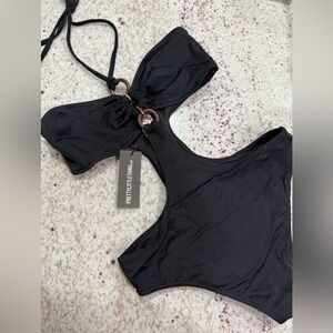 NWT Pretty Little Thing One Piece Cutout Halter Swimsuit